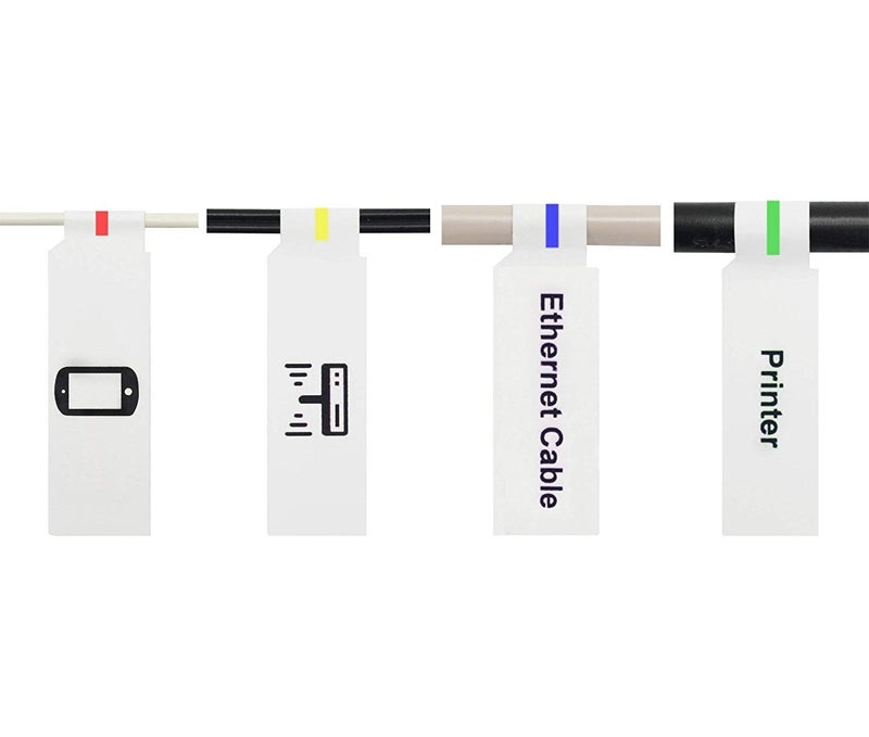 Mr-LabelÂ® Inkjet & Laser Printer Support Waterproof Cable Label - Letter Sheet - Self-Adhesive & Durable - with Print Tool (10 Sheets, 300 Labels, White) - Image 1